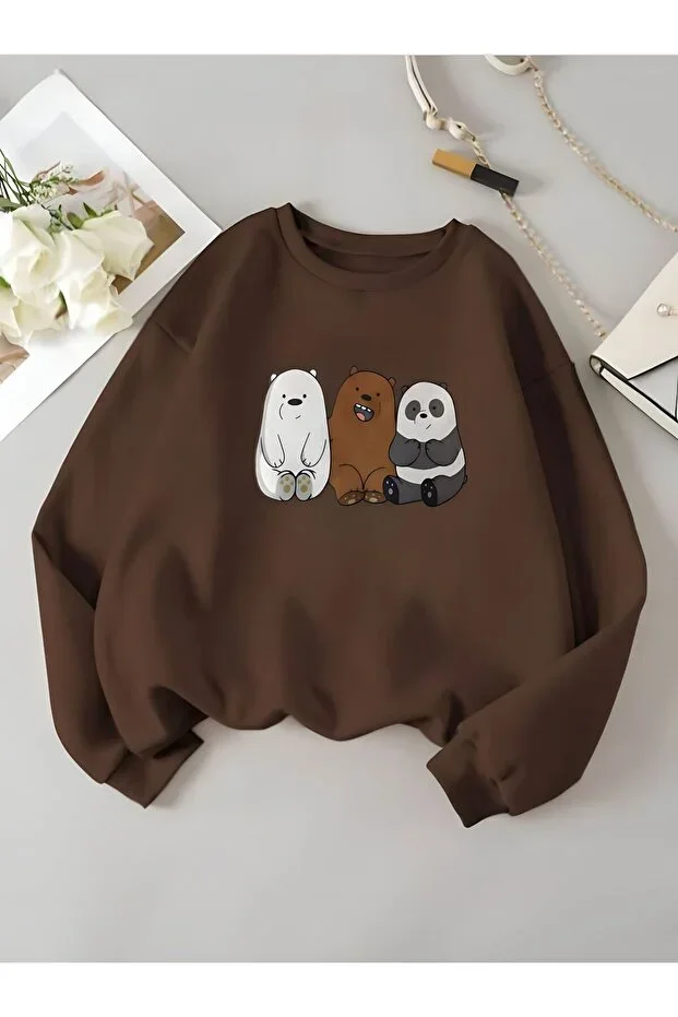 Kafadar Ayılar Print Kids Sweatshirt