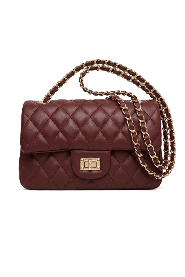 Quilted Knit Chain Women's Handbag and Shoulder Bag