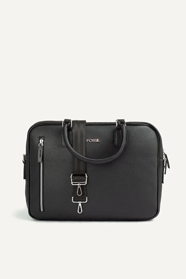 2036 Vegan Leather Laptop Bag Briefcase Unisex Stylish Design Black