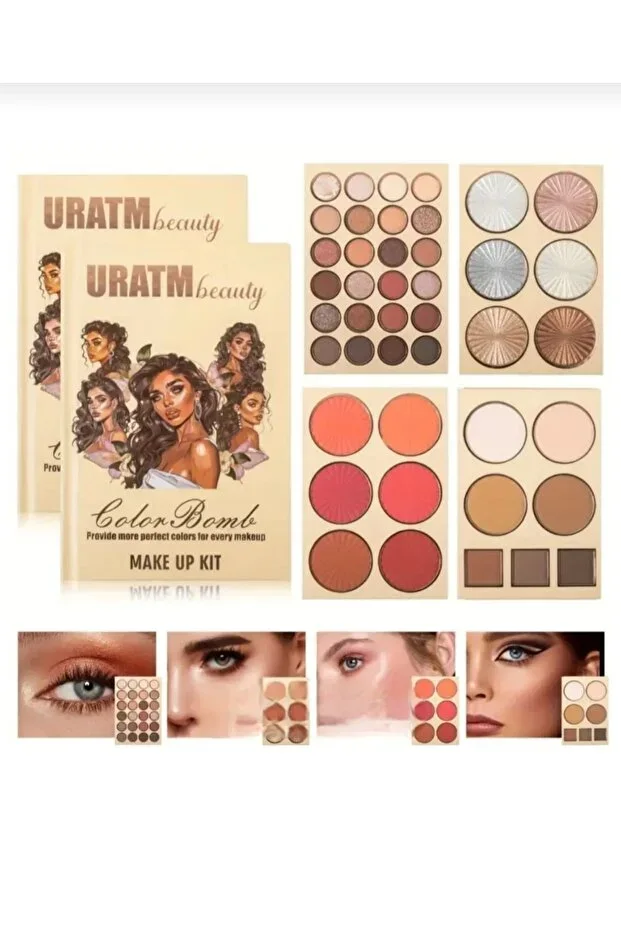 Uratm Eyeshadow Highlighter Blush Contour Powder Bronzer Included 49 Piece Book Model Makeup Palette