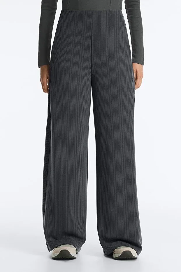Oysho Asymmetric striped modal trousers