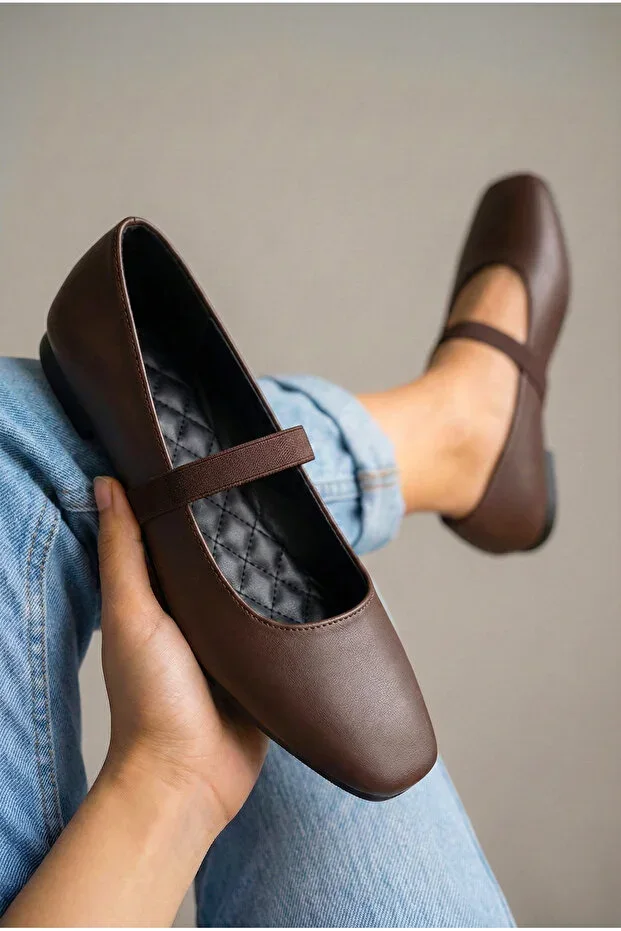 Women's Gold Buckle Ballet Flats Lightweight Comfortable Stylish Sole Orthopedic Women's Mother Shoes Work Office Daily