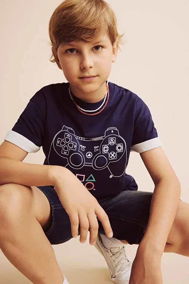 PlayStation Printed Navy Blue Boys T-Shirt G9074A8/NV134
