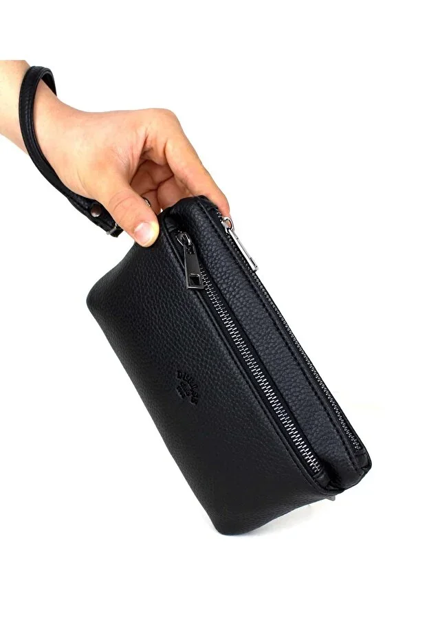 Men's Black Color Bracelet Belt Thin Portfolio Handbag