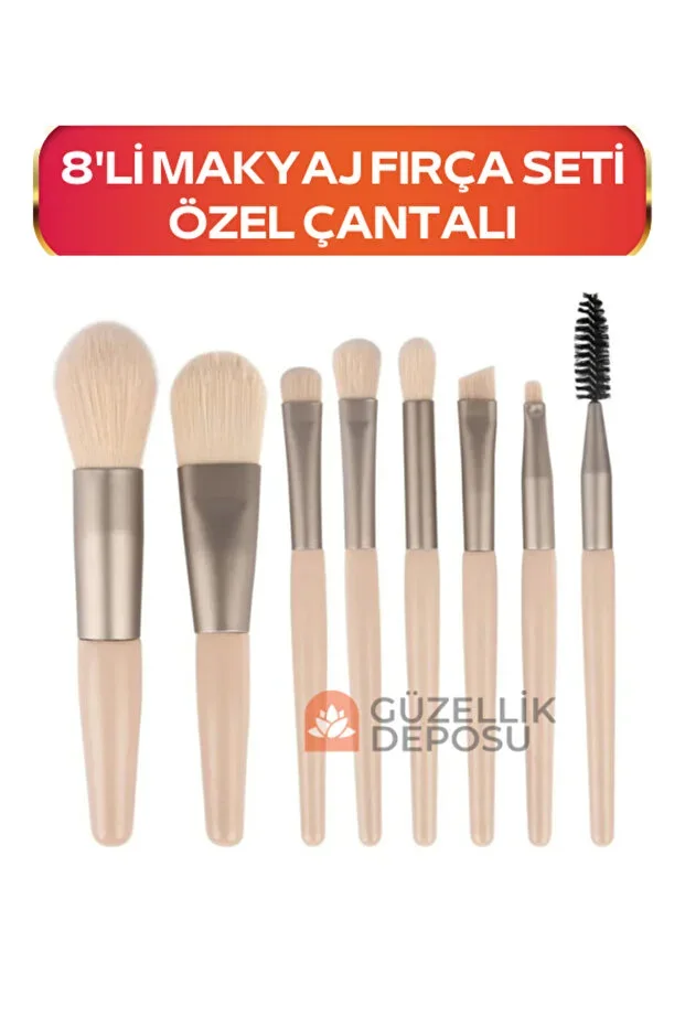 8-Piece Luxury Professional Makeup Brush Set with Bag