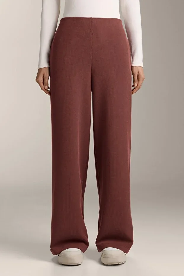 Oysho High rise rib modal soft touch trousers