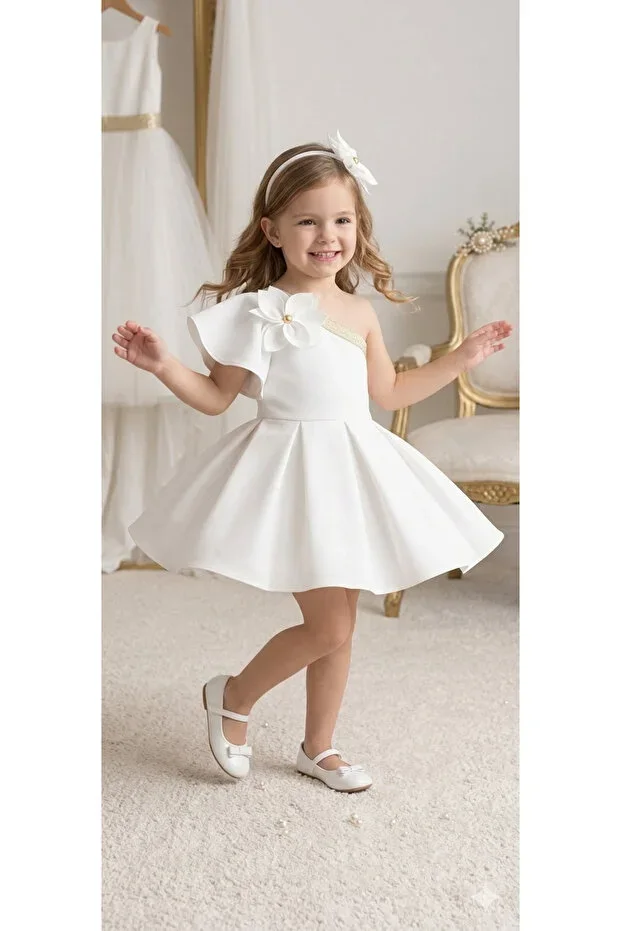 Girls Floral BAYAZ One Shoulder Dress HAPPY