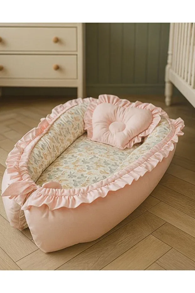 Baby Nest Rabbit Ruffled Orthopedic Double-Sided Baby Bed Mother's Side Baby Bed