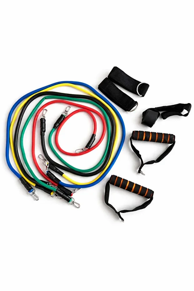 11 Piece Latex Resistance Band Set Door Anchor Resistance Band