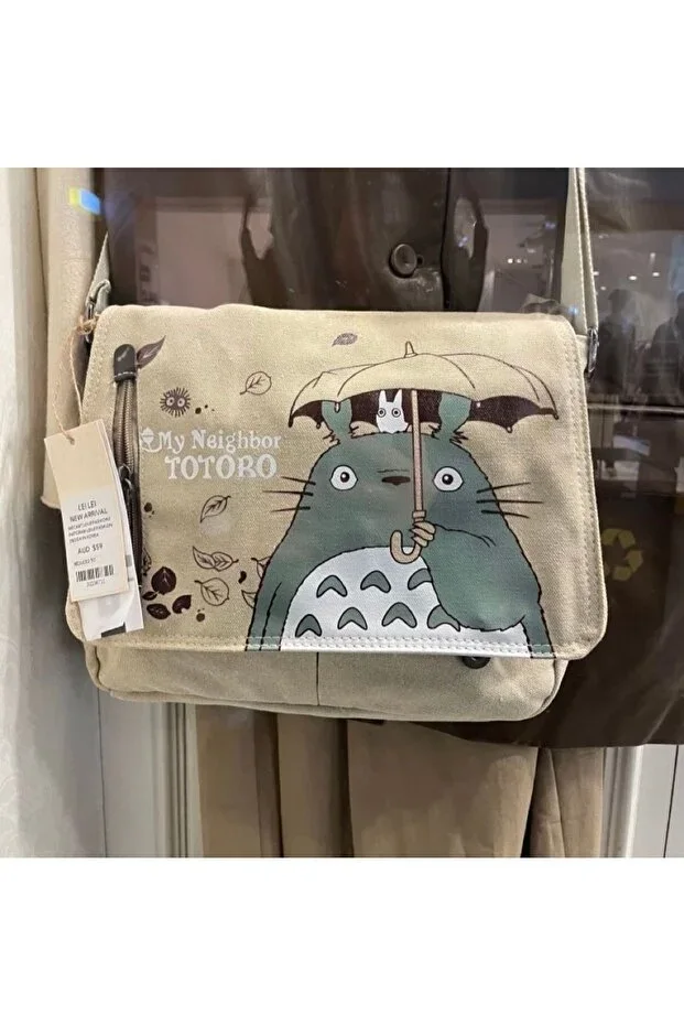 Cream Colored My Neighboor Totoro Canvas Model Messenger Bag -mingalondon