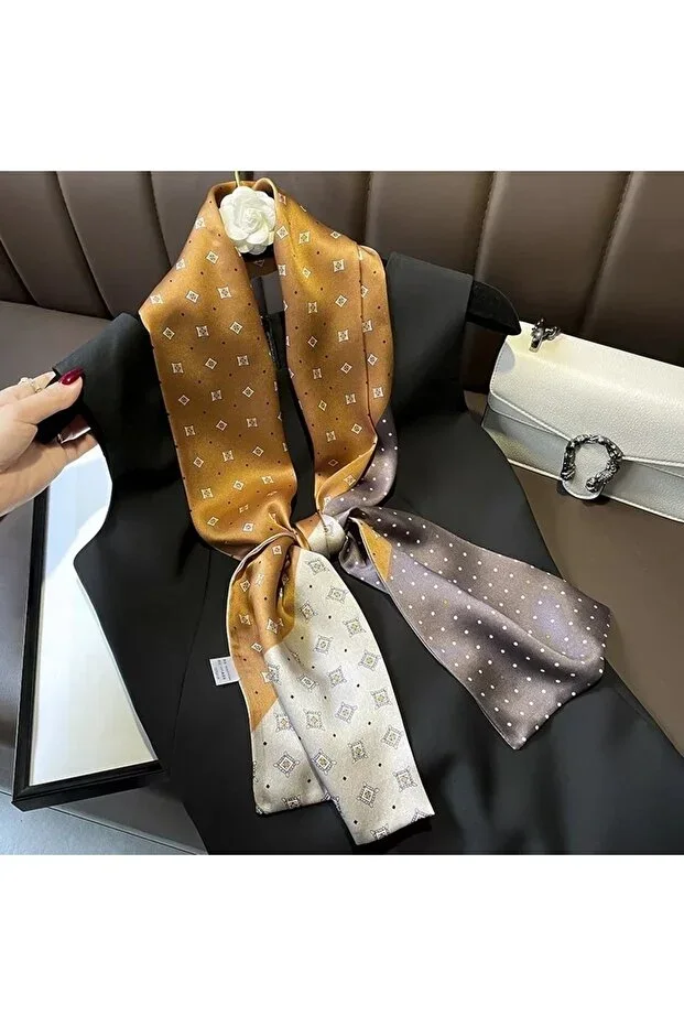 Special Patterned Scarves Mustard and Gray Patterned