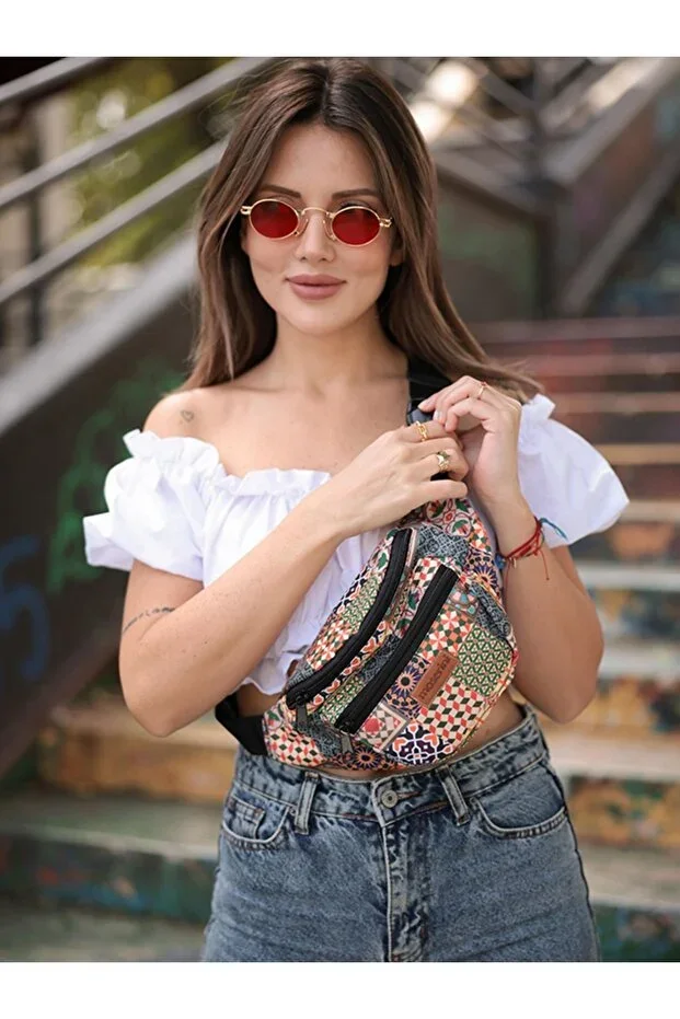 Unisex Authentic Patterned Shoulder and Waist Bag - Antares