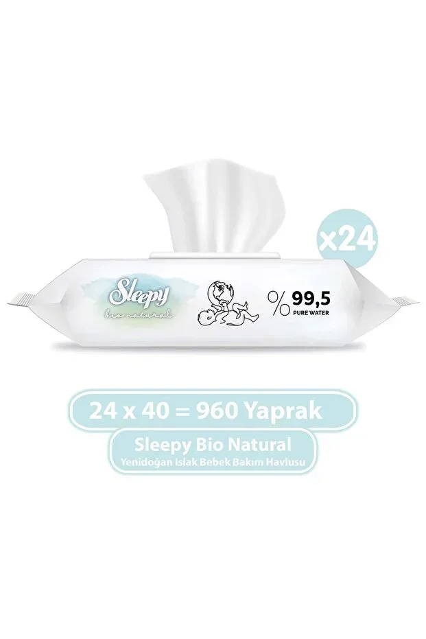 Bio Natural Newborn Wet Baby Care Towel 24x40 (960 Sheets)