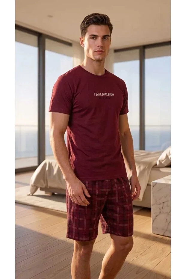 MEN'S SHORT SLEEVE PAJAMAS WITH SHORTS SET