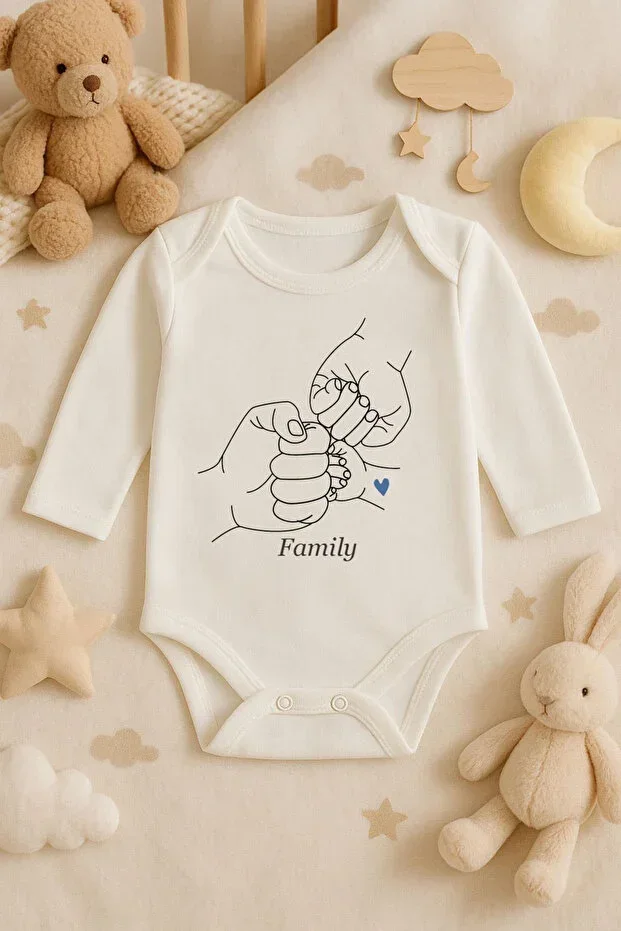 MODA Family Print Gender Party Newborn Baby Bodysuit Romper