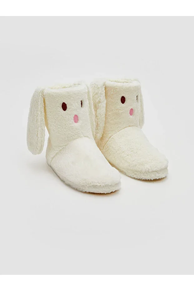 Rabbit Figure Plush Women's House Boots Slippers