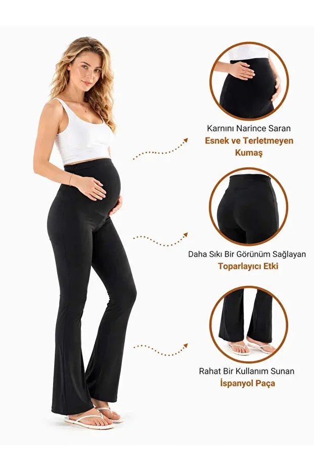Spanish Flare High Waist Flexible Tummy Control Maternity Tights