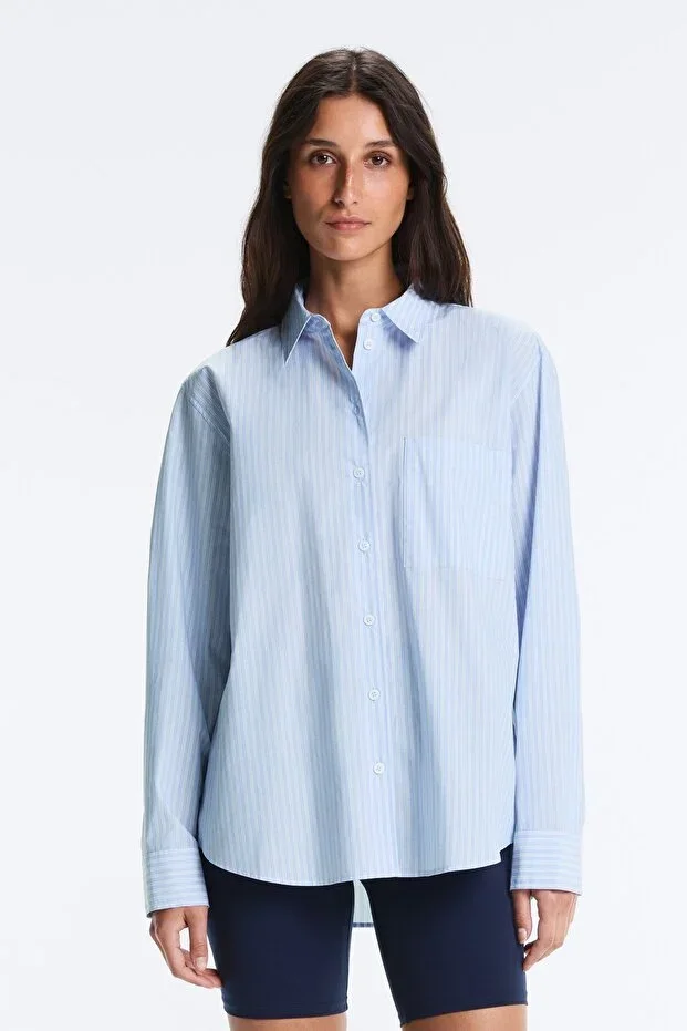 Oysho 100% Cotton Long-Sleeved Shirt
