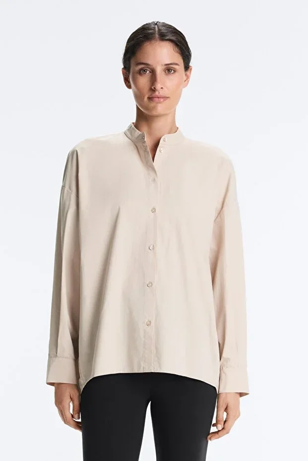 Oysho Mandarin collar 100% cotton shirt
