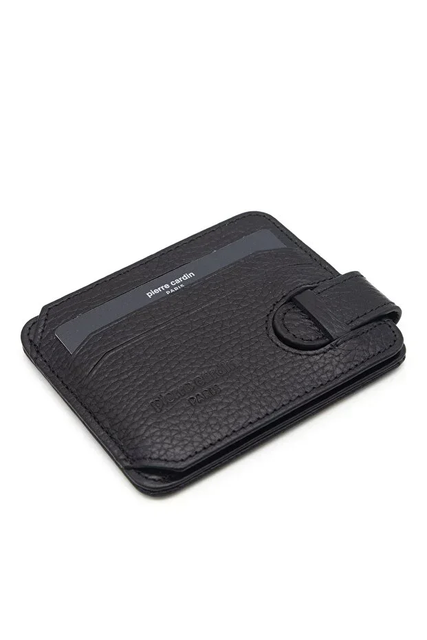 Pierre Cardin Floater Black Unisex Leather Card Holder 0510a41