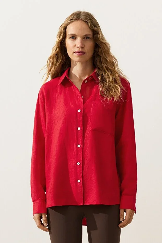Oysho 100% Linen Relaxed Shirt