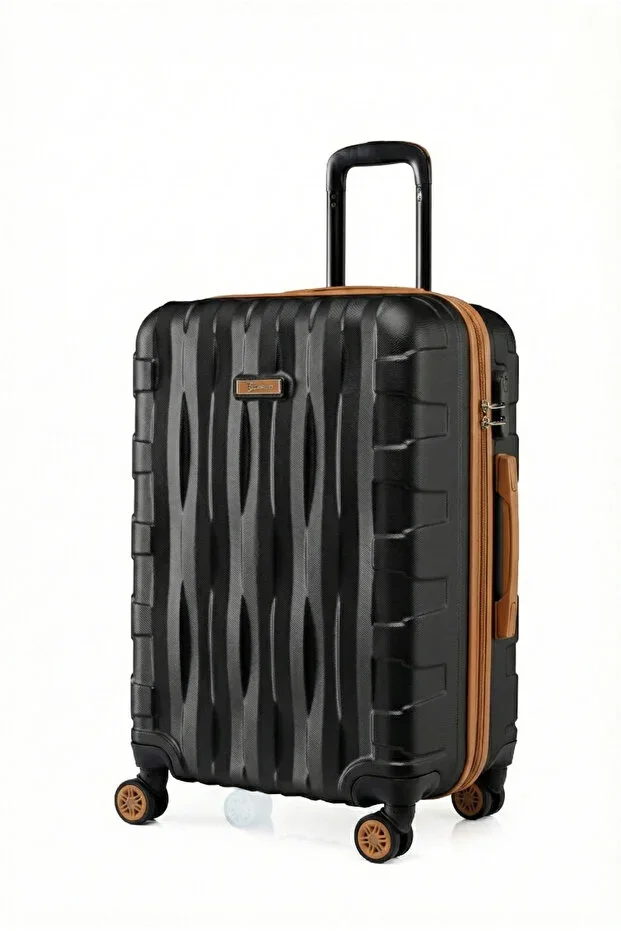 Medium Size Suitcase 4x2 Wheels Black-Tab 1167