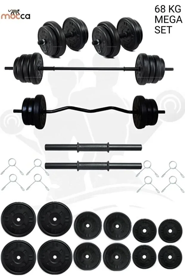 68 Kg Z-bar Barbell Set and Dumbbell Set, Long Bar 150 Cm Weight Set, Fitness Set