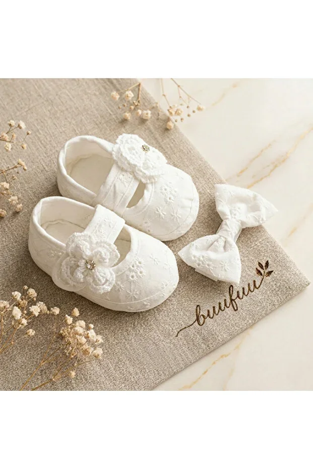 Baby Girl Bow Newborn Gift Headband Booties Set