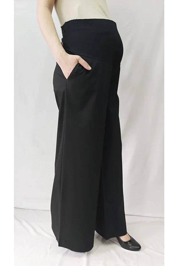 Maternity Woven Fabric Wide Leg Trousers
