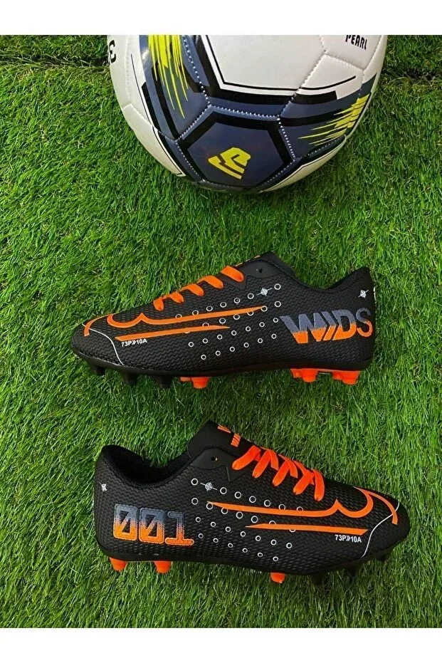 Boys' Cleats Turf Shoes Black Orange