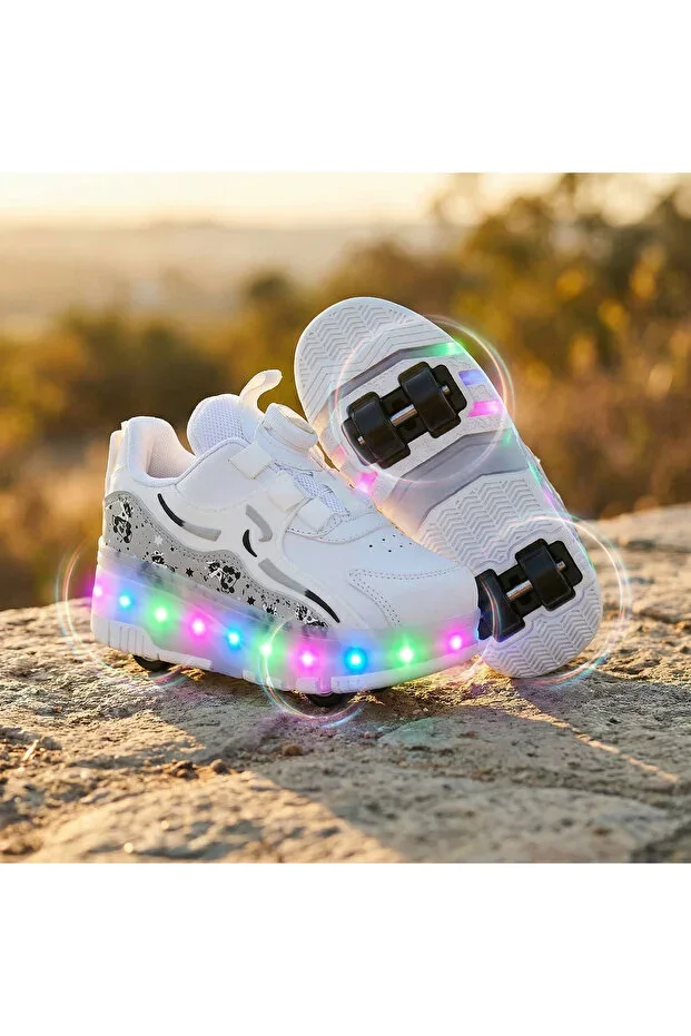 Wheeled Skate Shoes - White