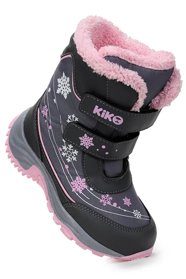 Snowflake Velcro Girls' Snow Boots Water Resistant
