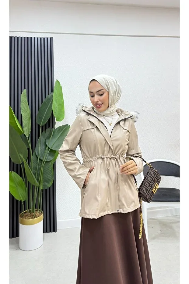 Zippered Pocket Belted Coat 62633