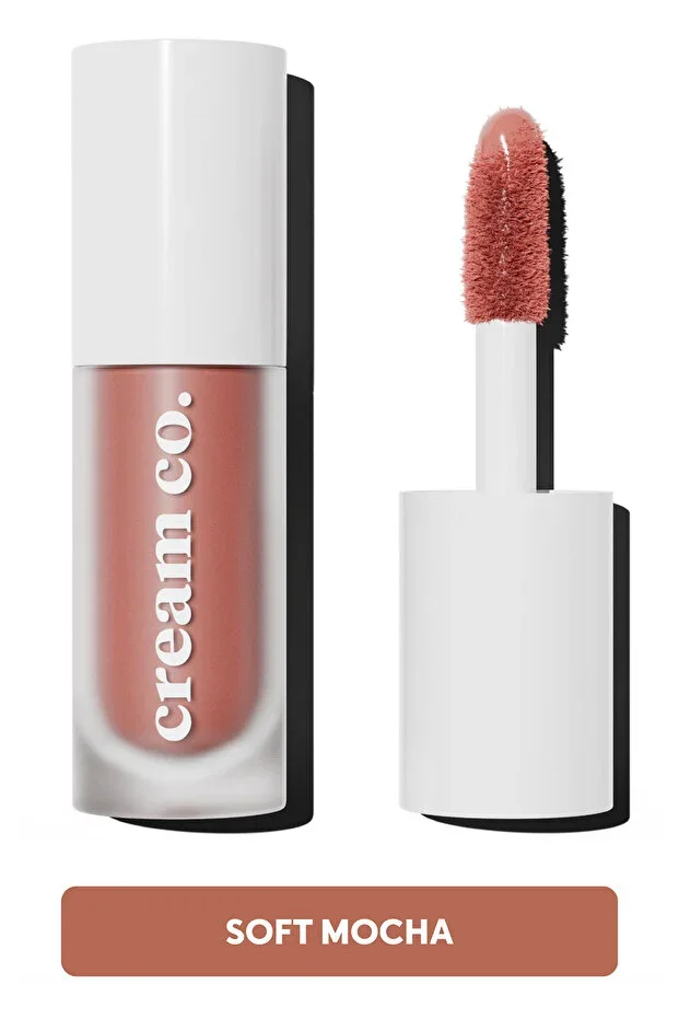 Cream Co. Blush Lipstick Eyeshadow Glow Tint Soft Mocha | Moisturizing Makeup | Nude | Hyaluronic Acid Peptide