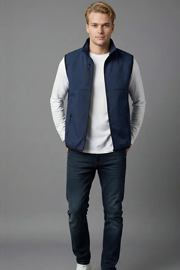 Men's Vest Modern Design for Sports and Daily Style with Zipper