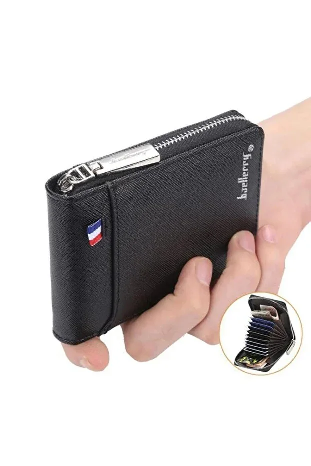 Accordion Credit Card Holder Men's and Women's Leather Wallet