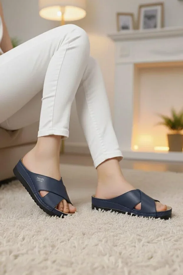 Lina Women's Anatomical Orthopedic Comfort Model Slippers Lightweight Stylish Heeled Daily Outdoor Indoor Slippers