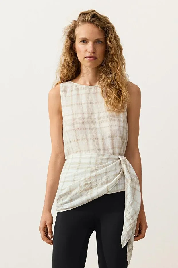 Oysho 100% Linen Strappy Blouse