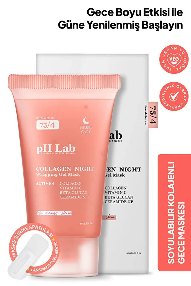 Ph Lab Collagen Night Peel-Off Collagen Night Mask, Peelable Collagen Face Mask