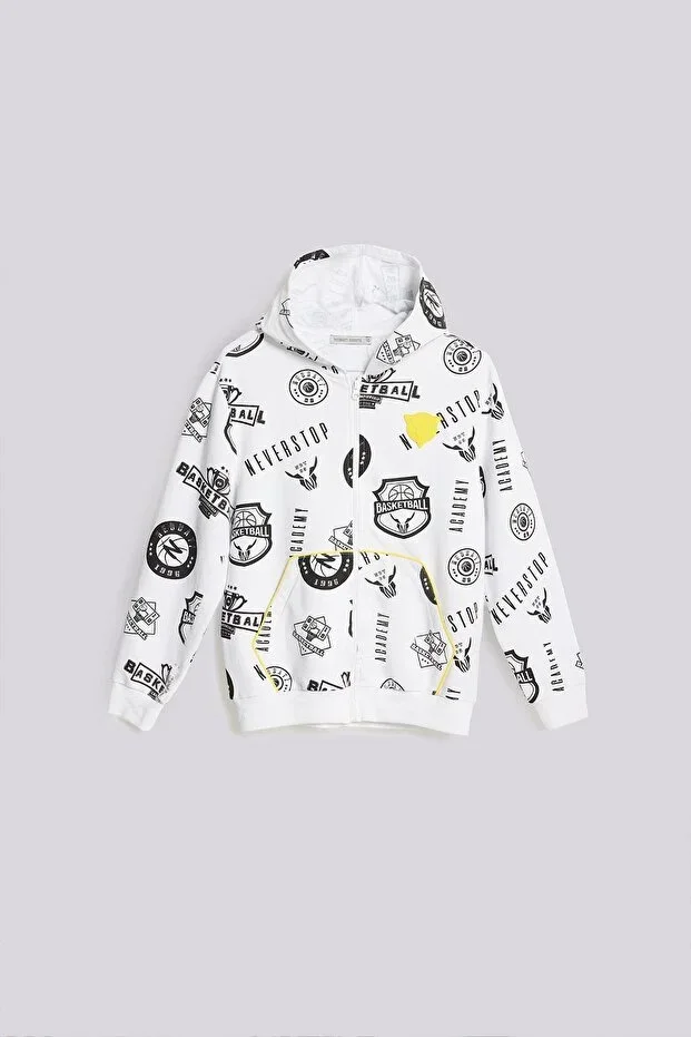 Boy's Printed Sweatshirt White