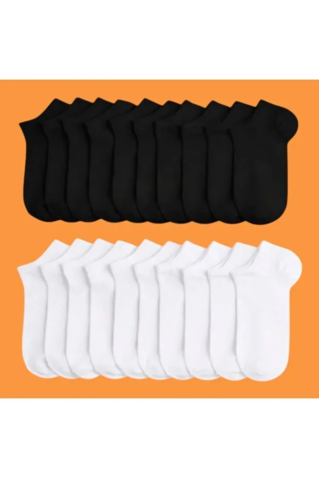 20 Pairs Economic Pack Unısex Short Sock Set