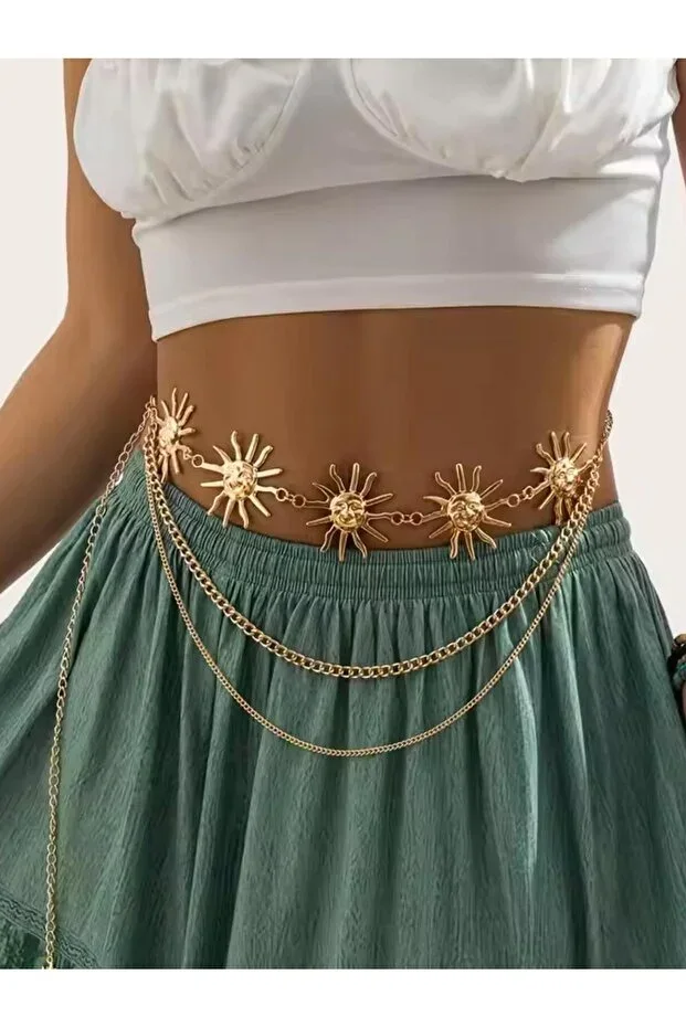 Chain Pendant Women's Belt, Waist Belt, Chain Belt
