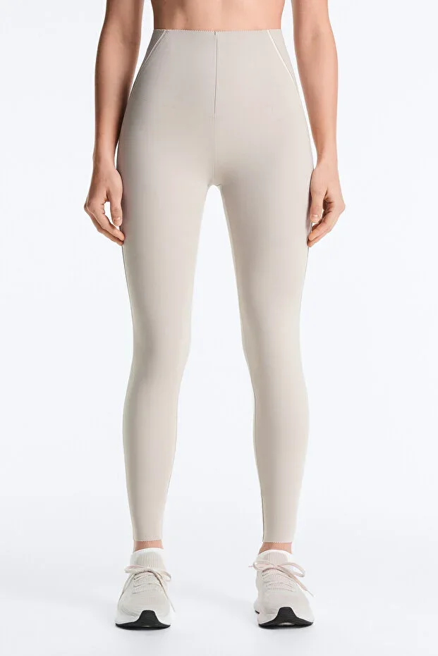 Oysho High rise Compressive fosforlu core control ankle length leggings