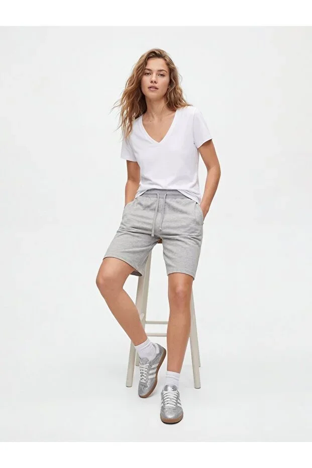 Ltb Lycra V-neck White T-shirt