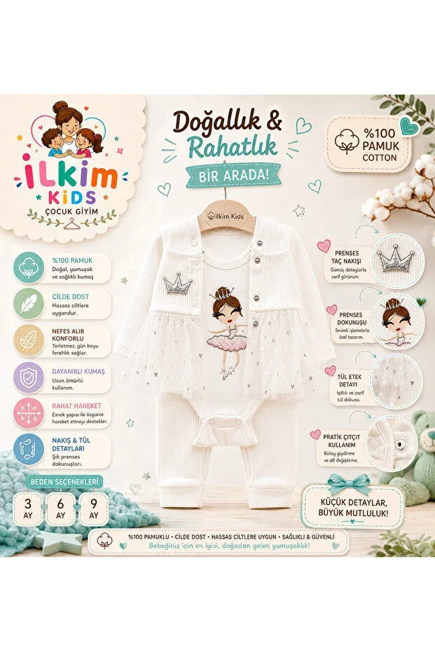 İlkim Kids Children's Boutique Ballerina Girl Baby Set
