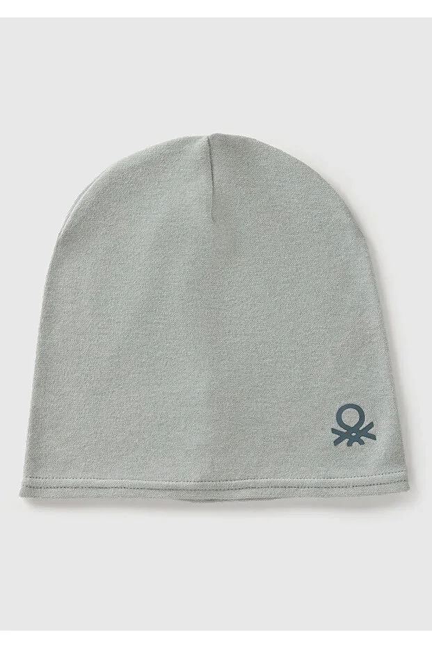 Boys Light Blue Logo Embroidered Thin Beanie