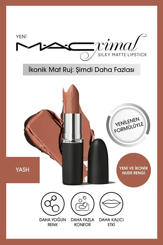 M·A·Cximal Silky Matte Lipstick Moisturizing Effect Lipstick Providing Intense Color - Yash