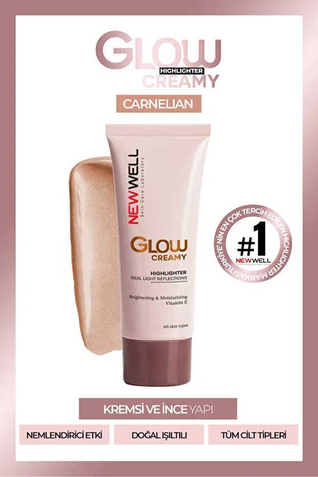 Glow Creamy Highlighter Natural Shimmer Cream Highlighter 30 ML Carnelian 03