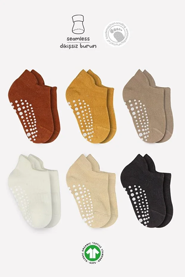 Bistil Girls Boys Baby Organic Seamless Non-slip Sneakers Socks
