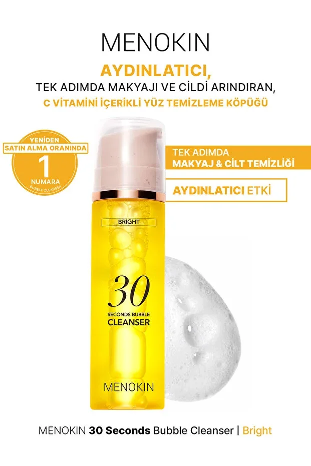 Brightening, Vitamin C Enriched Face Cleansing Foam 30 Seconds Bubble Cleanser (Bright)
